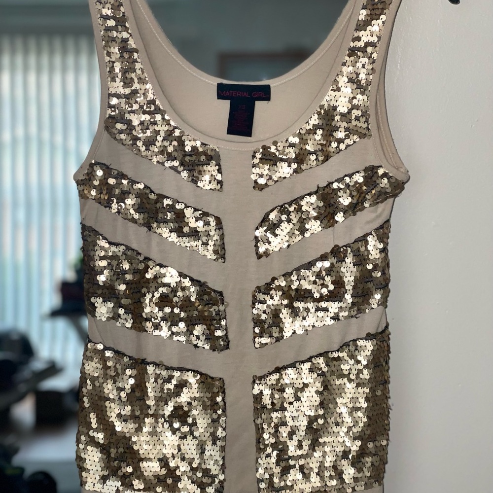 Material Girl Gold Sequin Top